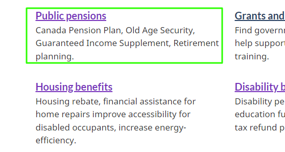 Canada Public Pensions Option