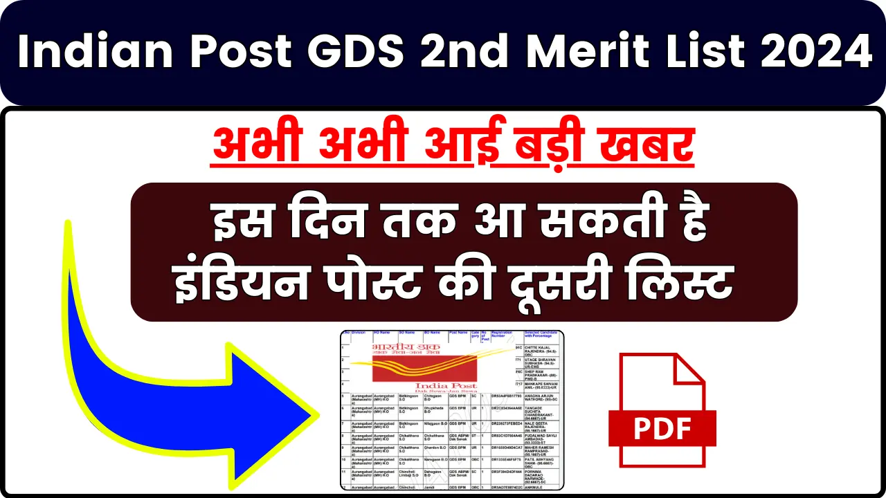 GDS 2nd Merit List 2024 (Released?) - Download State Wise, Selection List, Cut Off